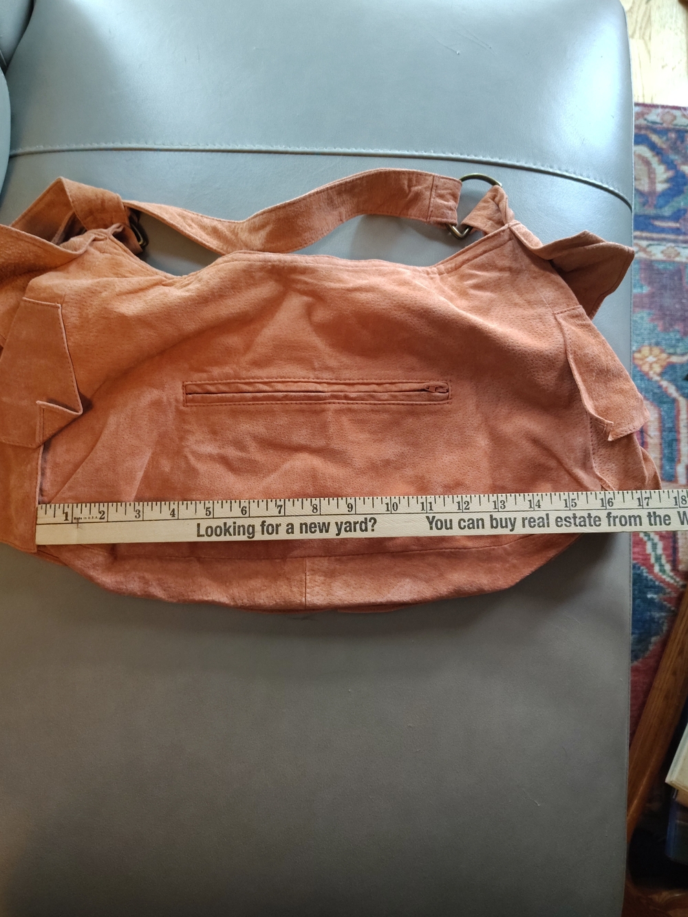 Suede Ruffled Shoulder Bag - Picture 5 of 6